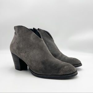 Paul Green Gray Delgado Suede Ankle Bootie